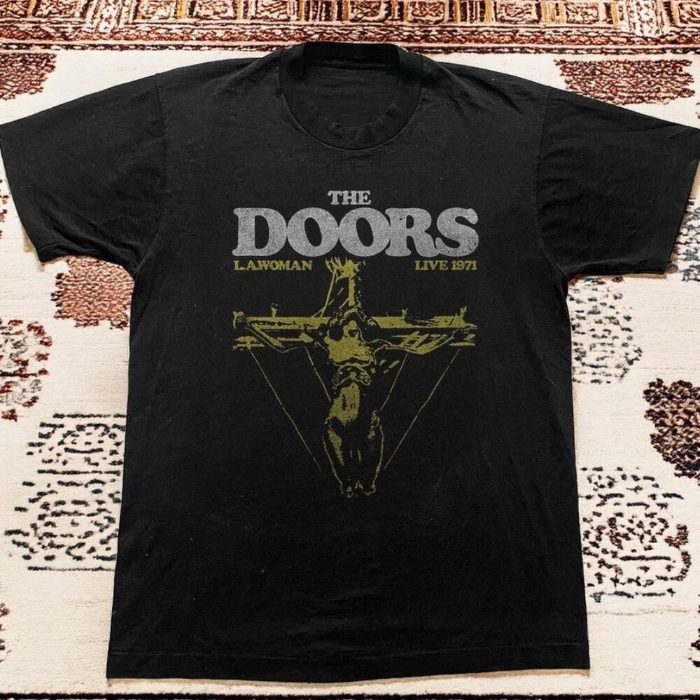 Gildan Men Black T-Shirt, The Doors Lawman Black T-Shirt